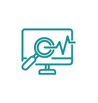 Monitoring screen icon symbolizing patient data tracking and adherence dashboard